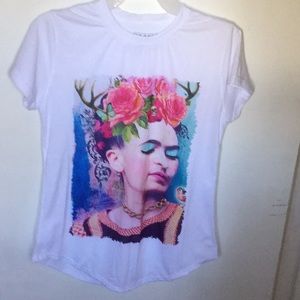 New Frida Kahlo Short Sleeve Graphic Tee